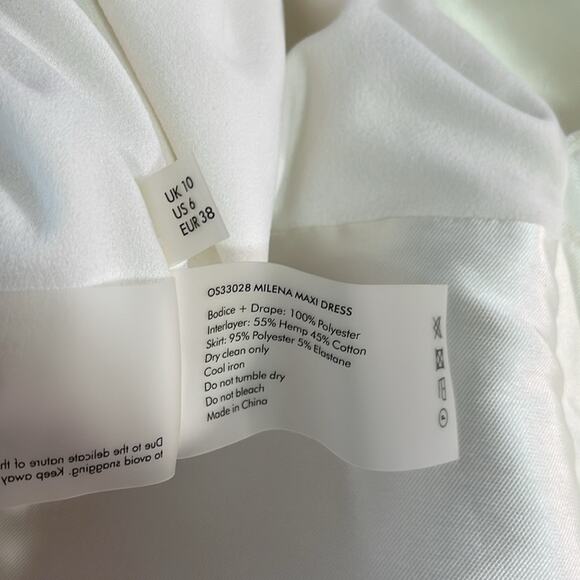 Solace London Milena Strapless Ruched Draped Ruffle White Maxi Dress Size 6 - Picture 13 of 13